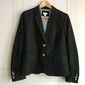 J. Crew Schoolboy Blazer Black Stretch Wool Size 6